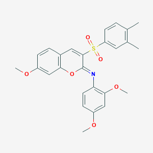 N-(2,4-dimethoxyphenyl)-3-(3,4-dimethylphenyl)sulfonyl-7-methoxychromen-2-imine