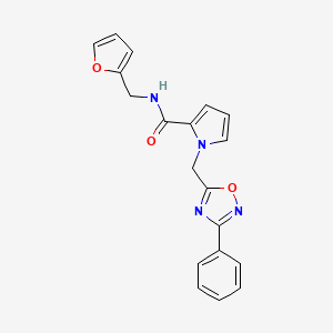 N-(furan-2-ylmethyl)-1-((3-phenyl-1,2,4-oxadiazol-5-yl)methyl)-1H-pyrrole-2-carboxamide