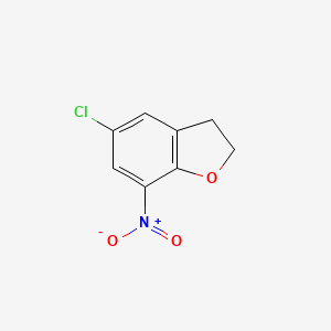 molecular formula C8H6ClNO3 B2376687 5-Chloro-7-nitro-2,3-dihydro-1-benzofuran CAS No. 150805-89-3