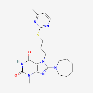 8-(Azepan-1-yl)-3-methyl-7-[3-(4-methylpyrimidin-2-yl)sulfanylpropyl]purine-2,6-dione