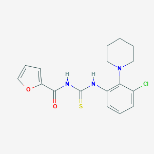 molecular formula C17H18ClN3O2S B237670 N-[3-chloro-2-(1-piperidinyl)phenyl]-N'-(2-furoyl)thiourea 