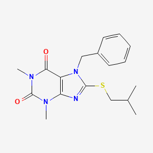 7-Benzyl-1,3-dimethyl-8-(2-methylpropylsulfanyl)purine-2,6-dione