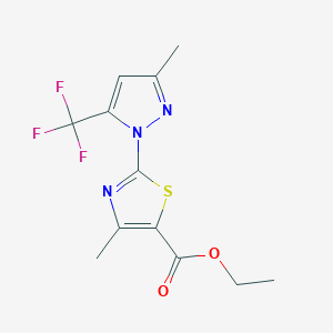 ethyl 4-methyl-2-[3-methyl-5-(trifluoromethyl)-1H-pyrazol-1-yl]-1,3-thiazole-5-carboxylate
