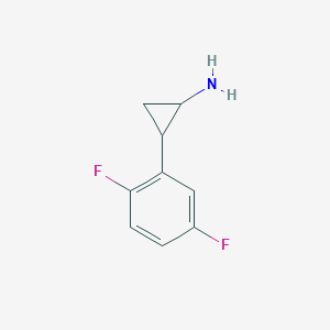 molecular formula C9H9F2N B2376720 2-(2,5-Difluorophenyl)cyclopropan-1-amine CAS No. 1157692-93-7