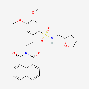 2-(2-(1,3-dioxo-1H-benzo[de]isoquinolin-2(3H)-yl)ethyl)-4,5-dimethoxy-N-((tetrahydrofuran-2-yl)methyl)benzenesulfonamide
