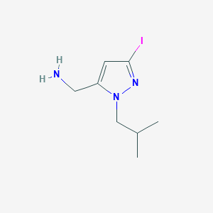 [5-Iodo-2-(2-methylpropyl)pyrazol-3-yl]methanamine