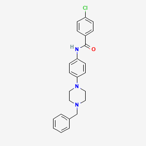 molecular formula C24H24ClN3O B2376731 N-[4-(4-benzylpiperazin-1-yl)phenyl]-4-chlorobenzamide CAS No. 303151-11-3