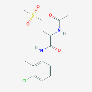 molecular formula C14H19ClN2O4S B2376739 2-acetamido-N-(3-chloro-2-methylphenyl)-4-(methylsulfonyl)butanamide CAS No. 1009726-91-3
