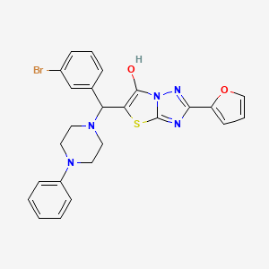 5-((3-Bromophenyl)(4-phenylpiperazin-1-yl)methyl)-2-(furan-2-yl)thiazolo[3,2-b][1,2,4]triazol-6-ol