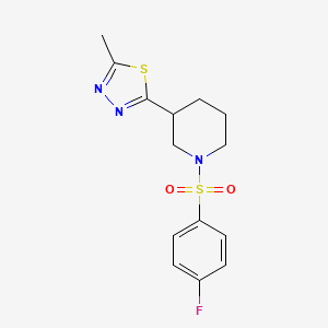 2-(1-((4-Fluorophenyl)sulfonyl)piperidin-3-yl)-5-methyl-1,3,4-thiadiazole