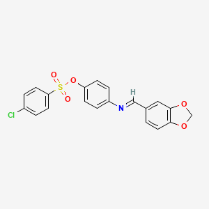 4-[(1,3-Benzodioxol-5-ylmethylene)amino]phenyl 4-chlorobenzenesulfonate