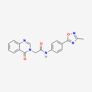 molecular formula C19H15N5O3 B2376751 N-(4-(3-methyl-1,2,4-oxadiazol-5-yl)phenyl)-2-(4-oxoquinazolin-3(4H)-yl)acetamide CAS No. 1226430-74-5