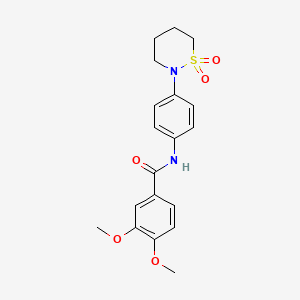 molecular formula C19H22N2O5S B2376754 N-[4-(1,1-二氧噻嗪-2-基)苯基]-3,4-二甲氧基苯甲酰胺 CAS No. 899979-84-1