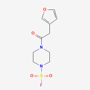 molecular formula C10H13FN2O4S B2376758 4-[2-(Furan-3-yl)acetyl]piperazine-1-sulfonyl fluoride CAS No. 2411256-52-3