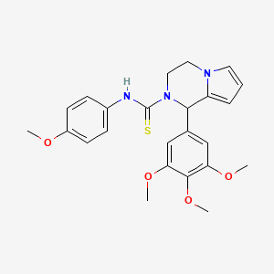 molecular formula C24H27N3O4S B2376773 N-(4-methoxyphenyl)-1-(3,4,5-trimethoxyphenyl)-3,4-dihydropyrrolo[1,2-a]pyrazine-2(1H)-carbothioamide CAS No. 393833-50-6