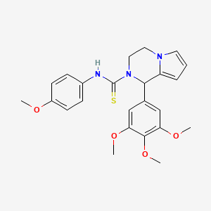 molecular formula C24H27N3O4S B2376773 N-(4-methoxyphenyl)-1-(3,4,5-trimethoxyphenyl)-1H,2H,3H,4H-pyrrolo[1,2-a]pyrazine-2-carbothioamide CAS No. 393833-50-6