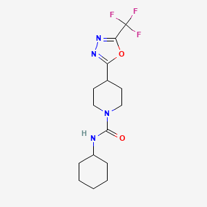 N-cyclohexyl-4-(5-(trifluoromethyl)-1,3,4-oxadiazol-2-yl)piperidine-1-carboxamide