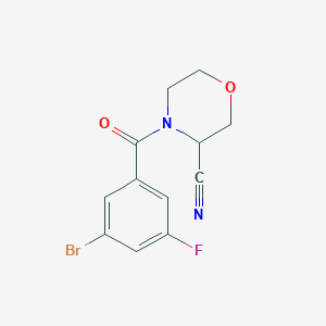 molecular formula C12H10BrFN2O2 B2376778 4-(3-Bromo-5-fluorobenzoyl)morpholine-3-carbonitrile CAS No. 2128574-17-2