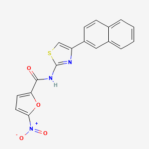 molecular formula C18H11N3O4S B2376782 N-(4-(naphthalen-2-yl)thiazol-2-yl)-5-nitrofuran-2-carboxamide CAS No. 304864-55-9