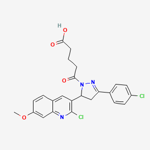 5-(5-(2-chloro-7-methoxyquinolin-3-yl)-3-(4-chlorophenyl)-4,5-dihydro-1H-pyrazol-1-yl)-5-oxopentanoic acid