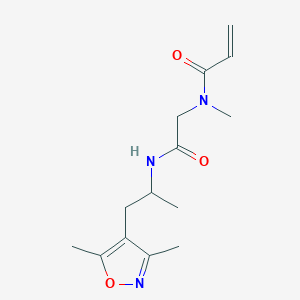 N-[2-[1-(3,5-Dimethyl-1,2-oxazol-4-yl)propan-2-ylamino]-2-oxoethyl]-N-methylprop-2-enamide