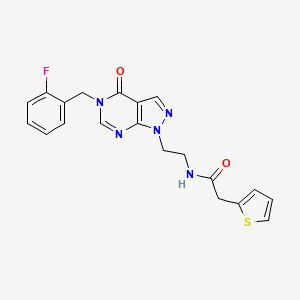 N-(2-(5-(2-fluorobenzyl)-4-oxo-4,5-dihydro-1H-pyrazolo[3,4-d]pyrimidin-1-yl)ethyl)-2-(thiophen-2-yl)acetamide