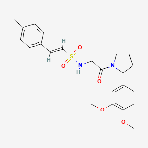 (E)-N-[2-[2-(3,4-Dimethoxyphenyl)pyrrolidin-1-yl]-2-oxoethyl]-2-(4-methylphenyl)ethenesulfonamide
