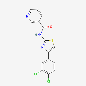 molecular formula C15H9Cl2N3OS B2376804 N-[4-(3,4-二氯苯基)-1,3-噻唑-2-基]吡啶-3-甲酰胺 CAS No. 420090-03-5
