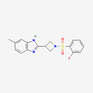2-(1-((2-fluorophenyl)sulfonyl)azetidin-3-yl)-5-methyl-1H-benzo[d]imidazole
