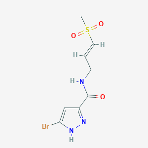 molecular formula C8H10BrN3O3S B2376827 5-Bromo-N-[(E)-3-methylsulfonylprop-2-enyl]-1H-pyrazole-3-carboxamide CAS No. 2305571-56-4