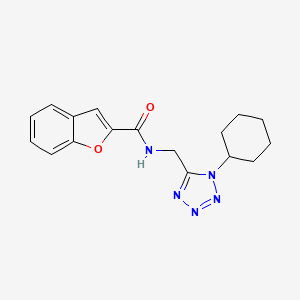 molecular formula C17H19N5O2 B2376836 N-((1-cyclohexyl-1H-tetrazol-5-yl)methyl)benzofuran-2-carboxamide CAS No. 921503-70-0