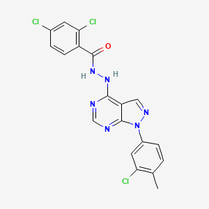 molecular formula C19H13Cl3N6O B2376840 2,4-dichloro-N'-[1-(3-chloro-4-methylphenyl)-1H-pyrazolo[3,4-d]pyrimidin-4-yl]benzohydrazide CAS No. 881082-41-3