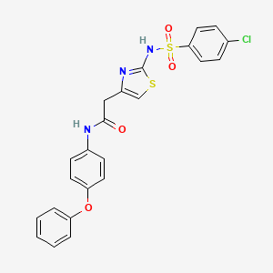 2-(2-(4-chlorophenylsulfonamido)thiazol-4-yl)-N-(4-phenoxyphenyl)acetamide