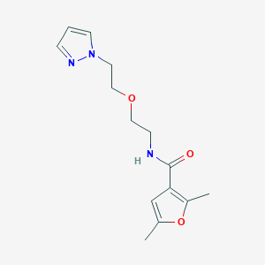 molecular formula C14H19N3O3 B2376843 N-(2-(2-(1H-吡唑-1-基)乙氧基)乙基)-2,5-二甲基呋喃-3-甲酰胺 CAS No. 2034396-60-4