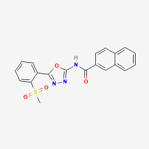molecular formula C20H15N3O4S B2376845 N-(5-(2-(甲基磺酰基)苯基)-1,3,4-恶二唑-2-基)-2-萘酰胺 CAS No. 886924-64-7