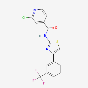 molecular formula C16H9ClF3N3OS B2376850 2-chloro-N-{4-[3-(trifluoromethyl)phenyl]-1,3-thiazol-2-yl}pyridine-4-carboxamide CAS No. 1087991-99-8