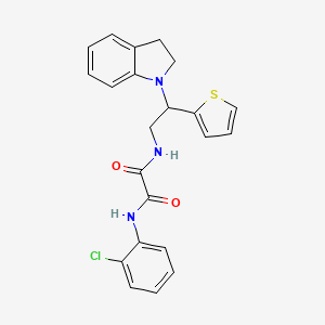 molecular formula C22H20ClN3O2S B2376852 N1-(2-氯苯基)-N2-(2-(吲哚-1-基)-2-(噻吩-2-基)乙基)草酰胺 CAS No. 898424-35-6