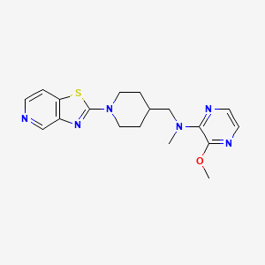 molecular formula C18H22N6OS B2376854 3-Methoxy-N-methyl-N-[[1-([1,3]thiazolo[4,5-c]pyridin-2-yl)piperidin-4-yl]methyl]pyrazin-2-amine CAS No. 2380145-18-4