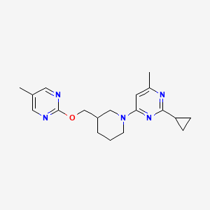 2-Cyclopropyl-4-methyl-6-[3-[(5-methylpyrimidin-2-yl)oxymethyl]piperidin-1-yl]pyrimidine