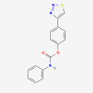 molecular formula C15H11N3O2S B2376860 4-(1,2,3-thiadiazol-4-yl)phenyl N-phenylcarbamate CAS No. 253865-13-3
