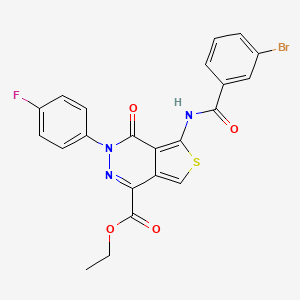 molecular formula C22H15BrFN3O4S B2376863 5-(3-溴苯甲酰氨基)-3-(4-氟苯基)-4-氧代-3,4-二氢噻吩并[3,4-d]哒嗪-1-甲酸乙酯 CAS No. 851949-35-4