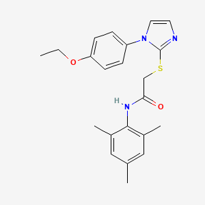 molecular formula C22H25N3O2S B2376875 2-((1-(4-ethoxyphenyl)-1H-imidazol-2-yl)thio)-N-mesitylacetamide CAS No. 688336-64-3