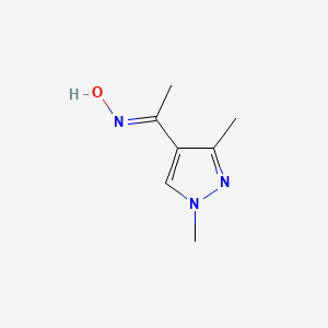 molecular formula C7H11N3O B2376877 1-(1,3-Dimethylpyrazol-4-yl)-1-(hydroxyimino)ethane CAS No. 1005583-56-1