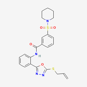 3-(piperidin-1-ylsulfonyl)-N-{2-[5-(prop-2-en-1-ylsulfanyl)-1,3,4-oxadiazol-2-yl]phenyl}benzamide