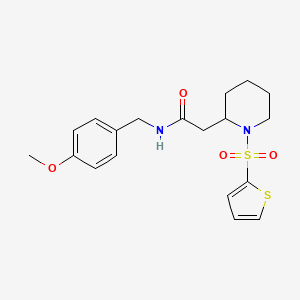 molecular formula C19H24N2O4S2 B2376885 N-(4-methoxybenzyl)-2-(1-(thiophen-2-ylsulfonyl)piperidin-2-yl)acetamide CAS No. 941905-57-3