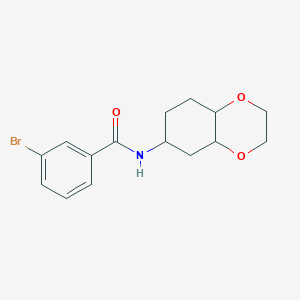 molecular formula C15H18BrNO3 B2376890 3-bromo-N-(octahydrobenzo[b][1,4]dioxin-6-yl)benzamide CAS No. 1902938-56-0