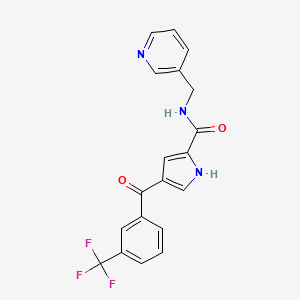 molecular formula C19H14F3N3O2 B2376896 N-(3-吡啶基甲基)-4-[3-(三氟甲基)苯甲酰基]-1H-吡咯-2-甲酰胺 CAS No. 439111-47-4