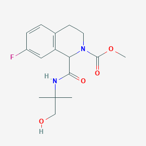 molecular formula C16H21FN2O4 B2376903 methyl 7-fluoro-1-((1-hydroxy-2-methylpropan-2-yl)carbamoyl)-3,4-dihydroisoquinoline-2(1H)-carboxylate CAS No. 1396560-56-7