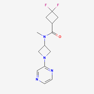 molecular formula C13H16F2N4O B2376906 3,3-Difluoro-N-methyl-N-(1-pyrazin-2-ylazetidin-3-yl)cyclobutane-1-carboxamide CAS No. 2380069-34-9