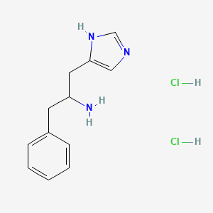 molecular formula C12H17Cl2N3 B2376922 1-(1H-imidazol-4-yl)-3-phenylpropan-2-amine dihydrochloride CAS No. 1423029-50-8